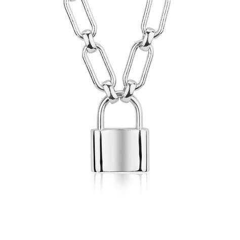 sterling silver padlock necklace.